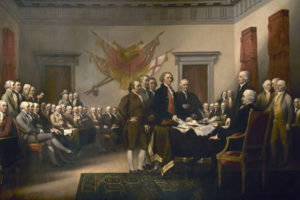 oil painting of the Declaration of Independence