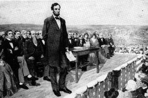 Lincoln giving Gettysburg Address